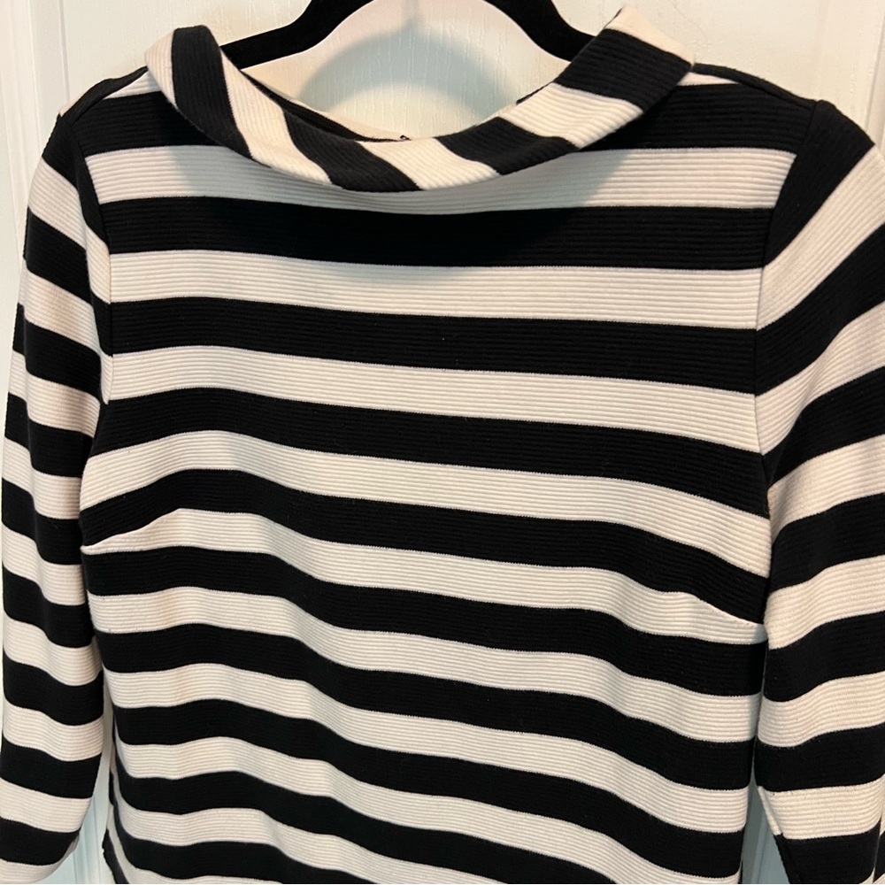 Vintage Talbots Mod 60s Vibes Black and White Striped Women's top Size medium - Picture 12 of 17